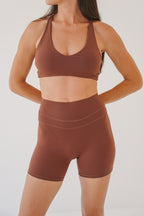 FORM Twist Bra Top - Chocolate