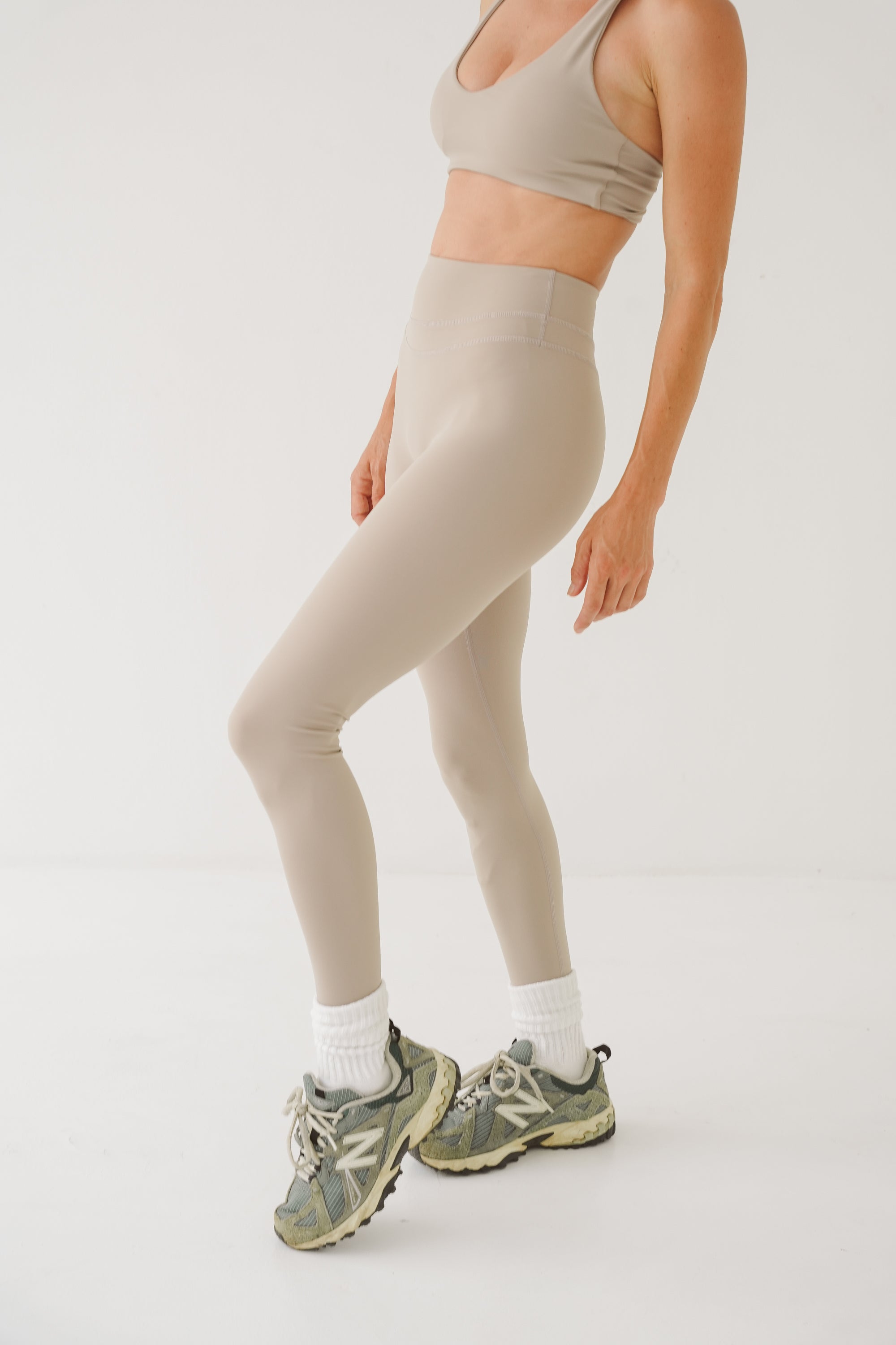 FORM Twist Bra Top - Light Taupe